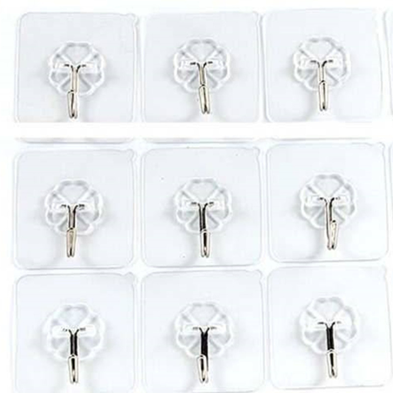 Gancho transparente gancho pegajoso gancho de capa libre de clavos gancho de baño de plástico gancho de pared puesto de suministro