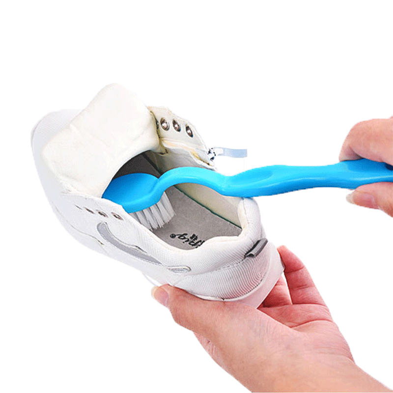 Cepillo de limpieza de mango largo de dos cabezas, zapatos de cuero, zapatillas de deporte, cepillo de zapatos, cepillo de zapatos, cepillo de lavado de zapatos