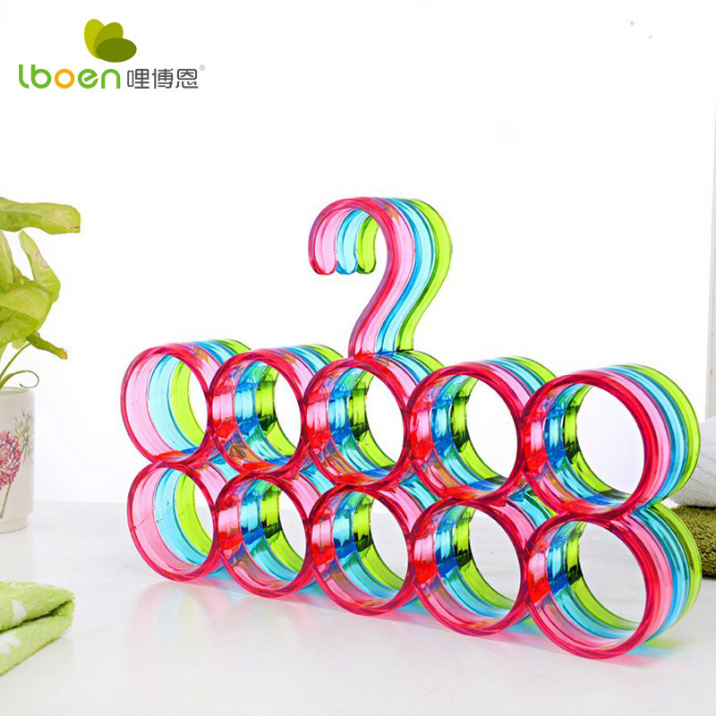 10 anillo bufanda rack cinturón de almacenamiento rack bufanda de seda corbata anillo multi-funcional cristal percha