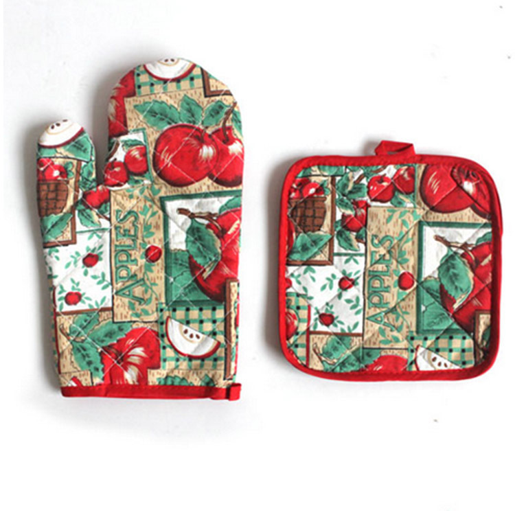 Guantes de aislamiento térmico de horno de microondas engrosados de fábrica conjunto de dos piezas con almohadilla de aislamiento térmico de terciopelo conjunto de dos piezas