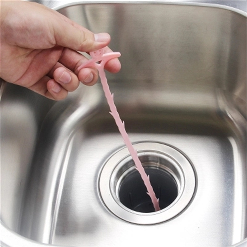 Smiley hair Cleaner alcantarillado inodoro draga fregadero doméstico gancho de limpieza antibloqueo