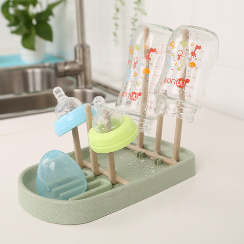 C wheat straw bottle drain rack cup rack baby bottle nipple storage rack drain basket