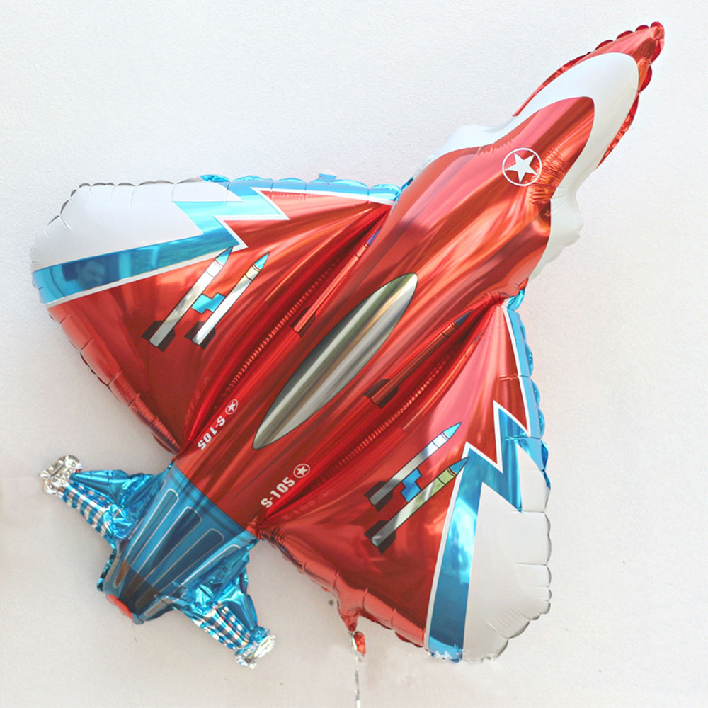 Globos de Papel de Aluminio Rojos y Azules con Forma de Avión, Venta al por Mayor, Decoración de Cumpleaños Infantil, Puesto Callejero, Globos de Dibujos Animados que Pueden Flotar para Fiestas