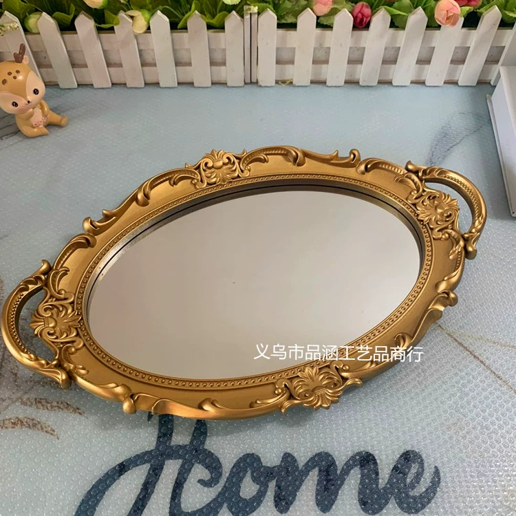 Заводская поставка Фруктовый зеркальный лоток Кисть Золотые украшения Духи Косметический лоток для хранения ювелирных изделий Cross Border