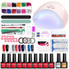 Multicoloured nail polish for manicure, tools set