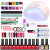 Multicoloured nail polish for manicure, tools set