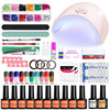 Multicoloured nail polish for manicure, tools set