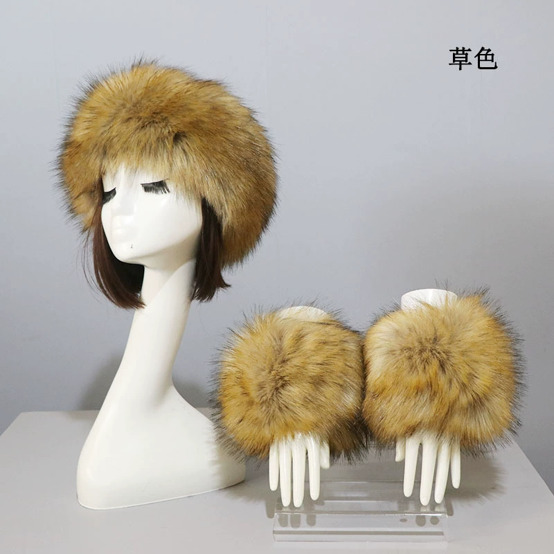 Шапка манжетный костюм, осень и зима, тёплая imitation fur иконка, лисий мех манжет рукав, иностранная торговля свободная клещ hat girl