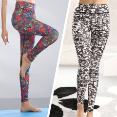 瑜伽褲速干打底數碼印花褲  跨境專供新款運動緊身健身褲廠家批發