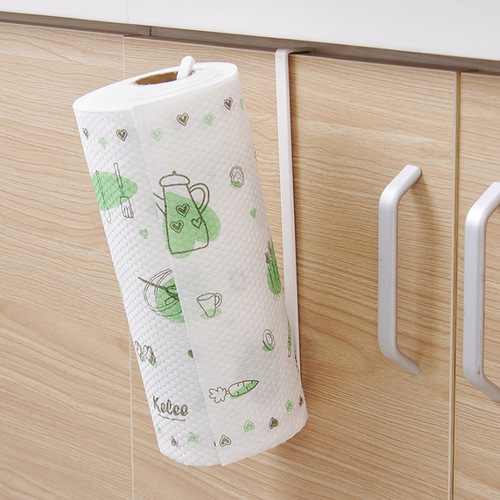 Kitchen paper towel rack towel rack punch-free wall-mounted lazy vertical refrigerator plastic wrap rack storage rack