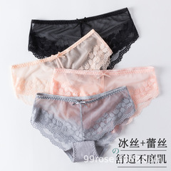 Spring and summer new women's underwear pure cotton low-waist antibacterial crotch hollow pants sexy lace girls thin briefs