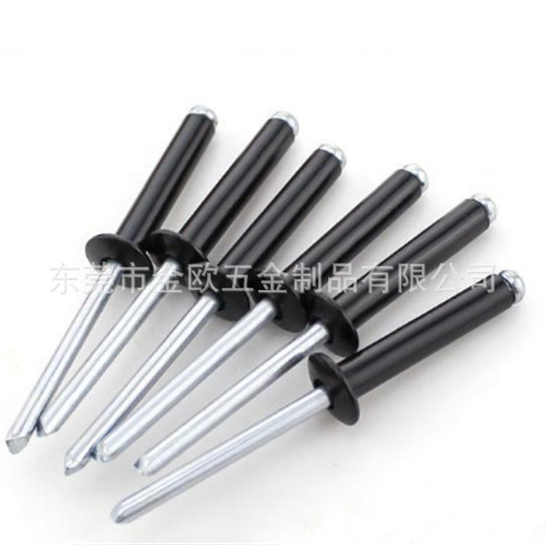 (开票)拉铆钉厂家工厂黑拉铆钉黑色烤漆平圆头铝抽芯铆钉铝拉钉