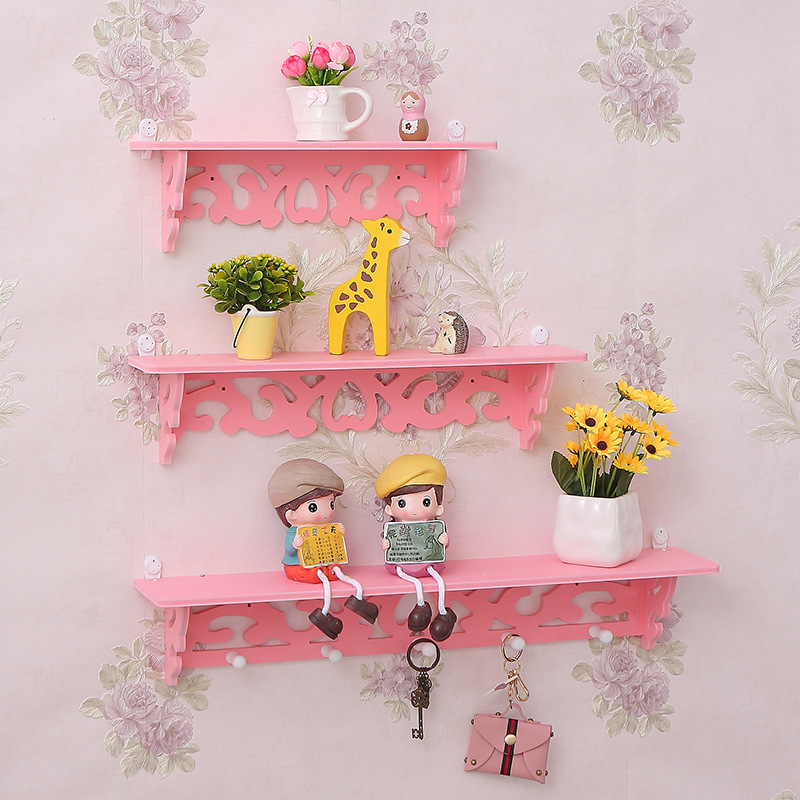 Creativo estilo europeo partición soporte tallado hueco decoración de tres capas estante pared estante tienda de uñas