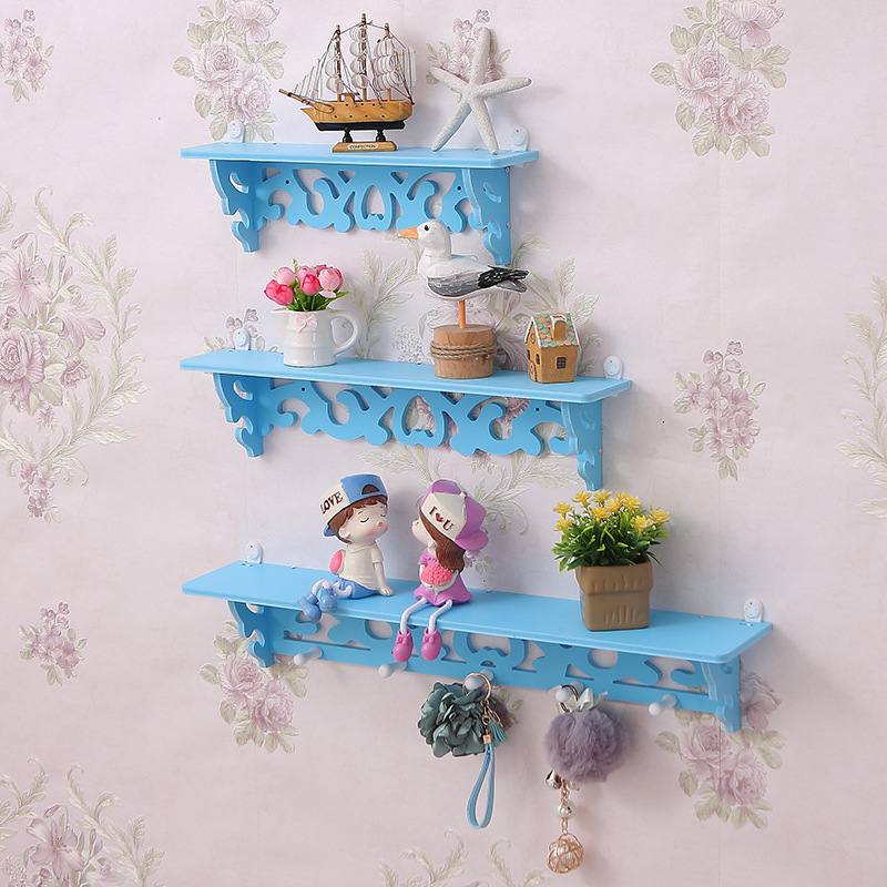 Creativo estilo europeo partición soporte tallado hueco decoración de tres capas estante pared estante tienda de uñas