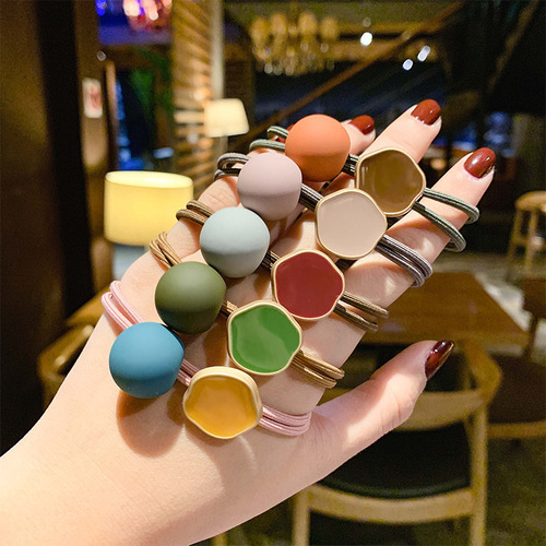 Korean style girl hair band ins hollow internet celebrity hair tie female simple geometric cute rubber band hair rope headdress
