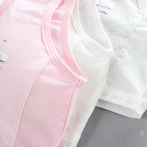 New girl bra mesh double-layer anti-bump cotton vest-style underwear bottoming tube top 16 students with inserts