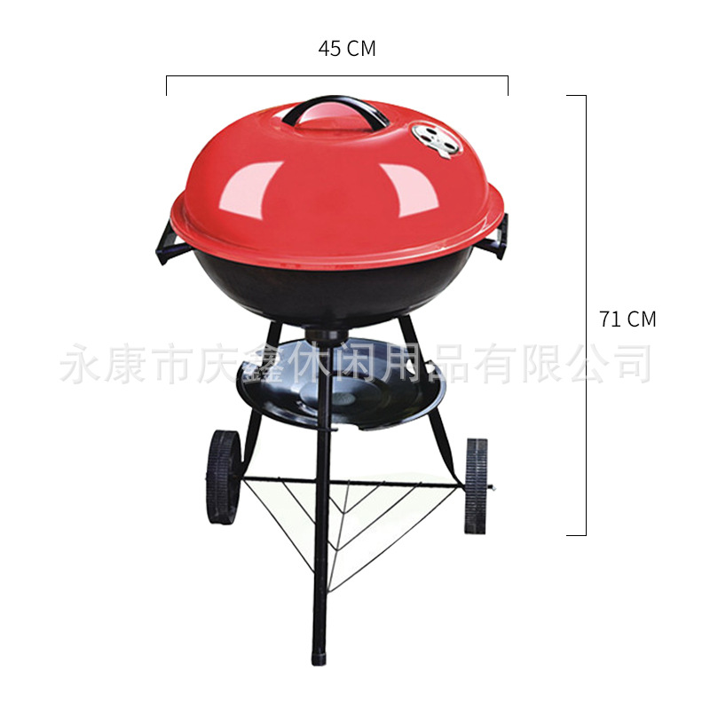 Parrilla de barbacoa portátil triangular con tapa, en forma de manzana, de tamaño mediano, superventas transfronteriza, para exteriores. image 6