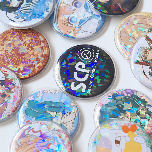 Magnetic Laser Blade Case, Round, Suitable for 58mm and 75mm Badge Round Card Storage, Display Bag, Pendant