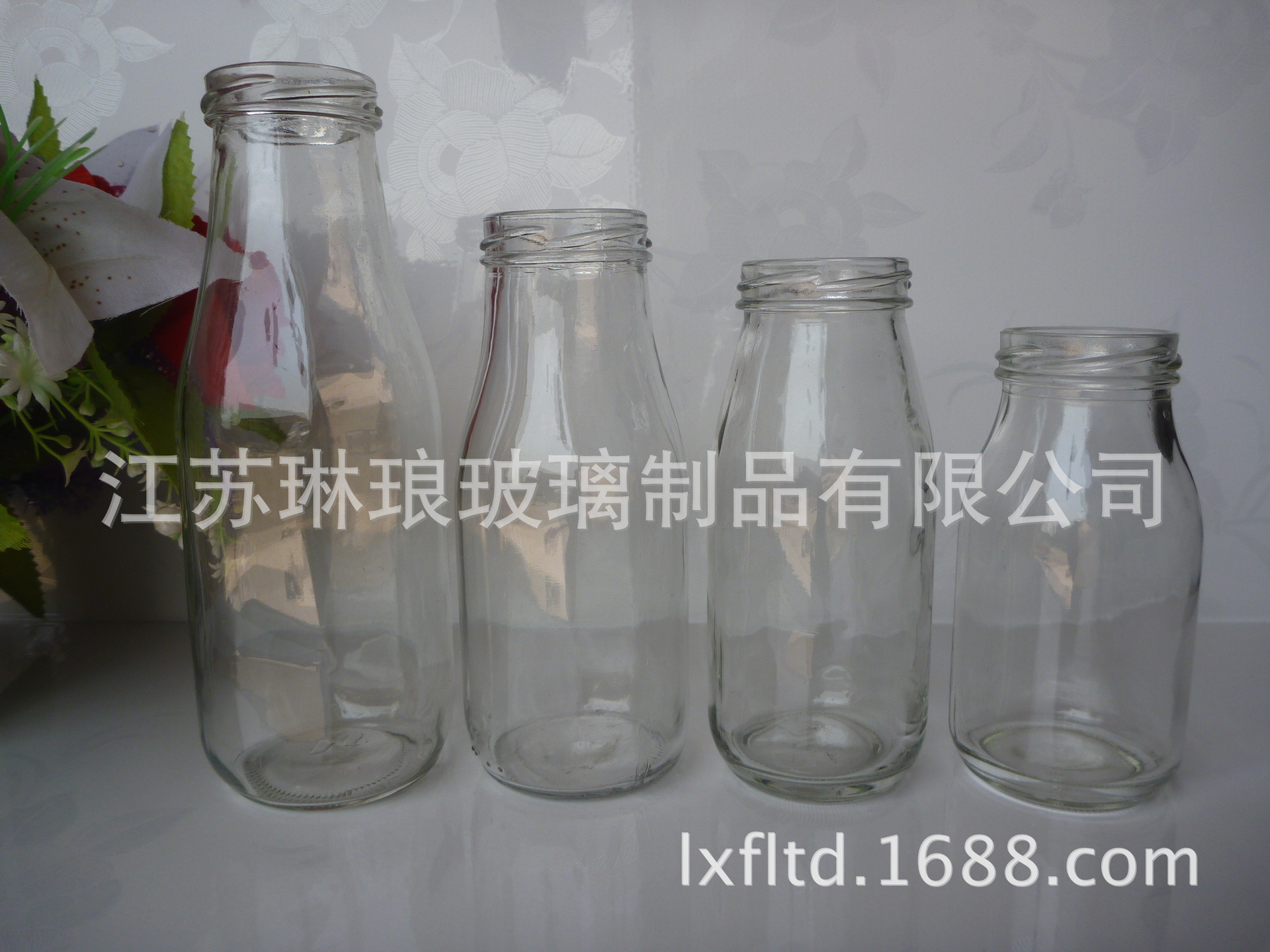 300毫升玻璃丝口奶瓶 批发饮料玻璃瓶 马口铁盖鲜奶瓶 奶茶玻璃瓶