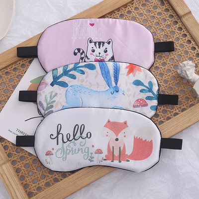 2022新款冰敷睡眠眼罩可爱卡通印花遮光眼罩透气护眼罩厂家直供