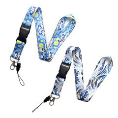 海浪衝浪手機掛繩 證件相機U盤吊牌掛脖鑰匙鏈卡通動畫可拆卸掛繩