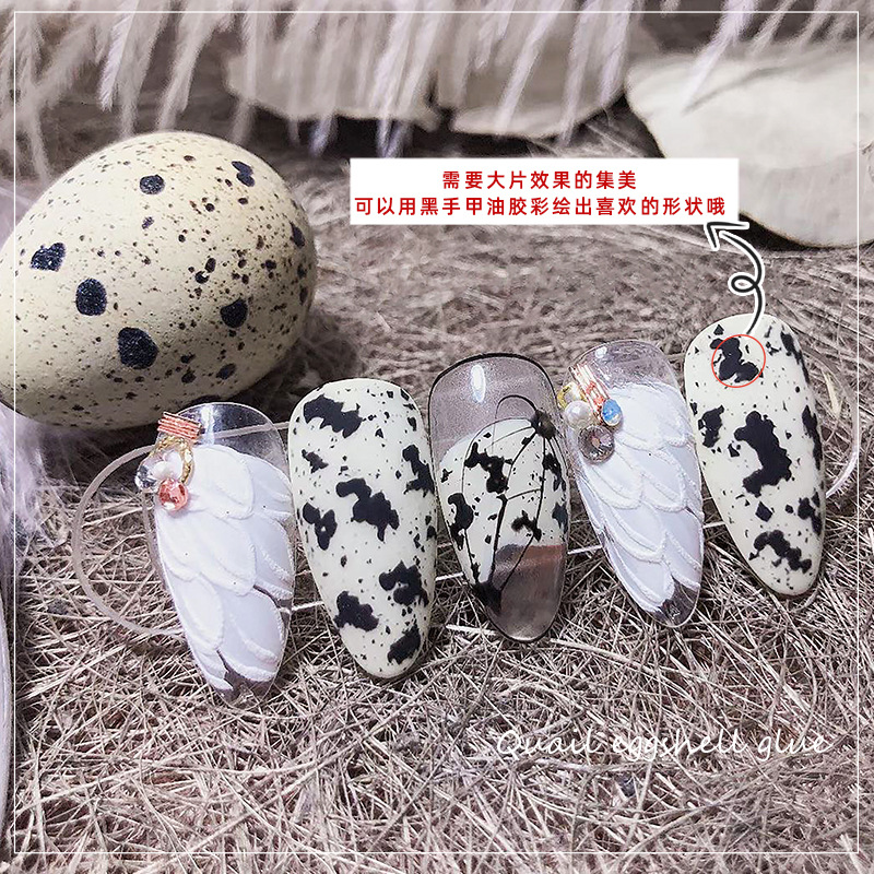Net rojo japonés codorniz cáscara de huevo esmalte de uñas pegamento 2020 nuevo color otoño e invierno mancha perro leopardo impresión textura popular pegamento de uñas