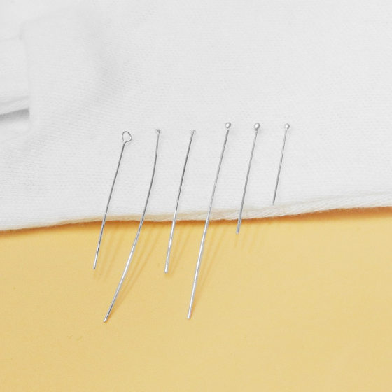 s925 sterling silver jewelry accessories pin 9 pin T pin ball bead pin diy handmade beaded earrings material wholesale