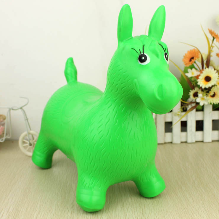 Manufacturer's Straight Hair Jumping Horse Mini New Material Inflatable Animal Children's Inflatable Toy Inflatable Horse Horse Stool