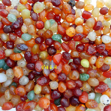 ✅有孔阿拉善原石散籽干玛瑙 筋脉石散珠diy配饰戈壁石厂家批