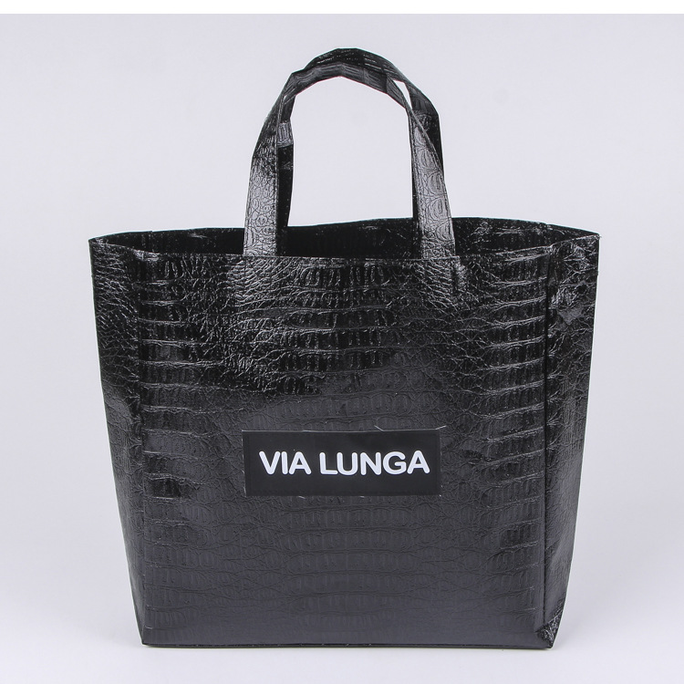 压纹皮镭射服装店编织袋大容量手提防水袋收纳超市环保购物袋定制