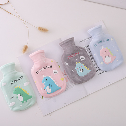 Cartoon plush hot water bottle explosion-proof water injection student hot water bottle cute bear silicone baby warmer manufacturer wholesale