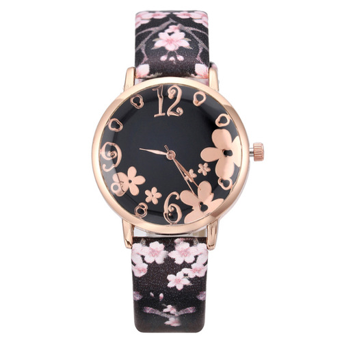 Foreign Trade Digital Art Flowers European and American Fashion Women's Watches Women's Watch Straps Quartz Watches Women's Watches