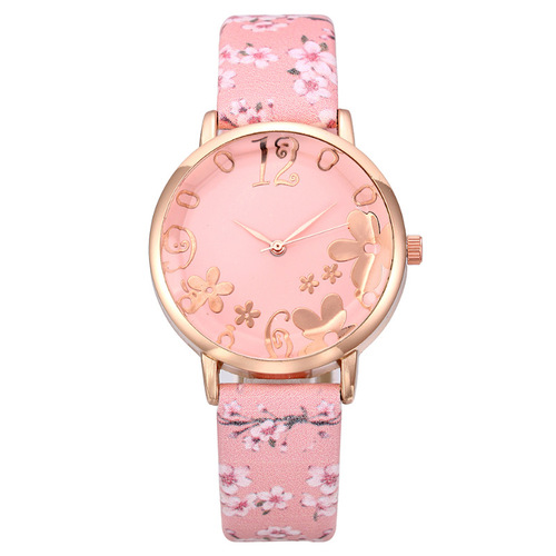 Foreign Trade Digital Art Flowers European and American Fashion Women's Watches Women's Watch Straps Quartz Watches Women's Watches