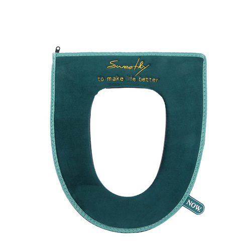 Household toilet mat thickened winter zipper model with portable toilet cover O-type warm toilet seat cover toilet seat cushion