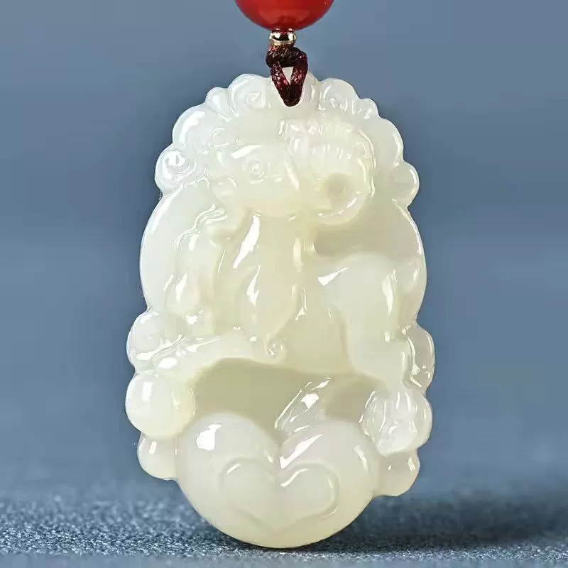 Жадеитовый кулон зодиака, афганский синий и белый jade, двенадцать резьбовых знаков, 12 дизайнов