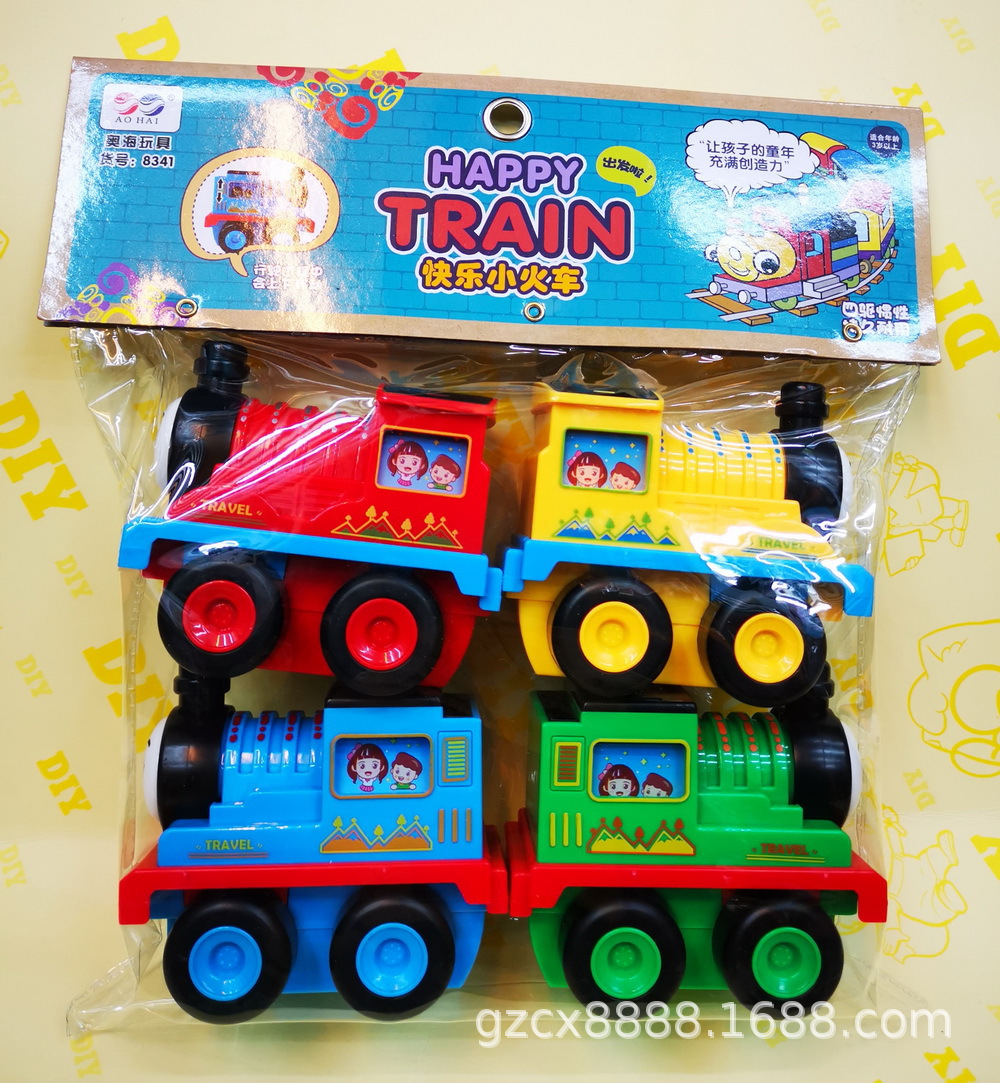 Inercia embolsado coche conjunto de cuatro vehículos de ingeniería tren barco avión camión de bomberos coche de policía desmontaje coche juguetes para niños