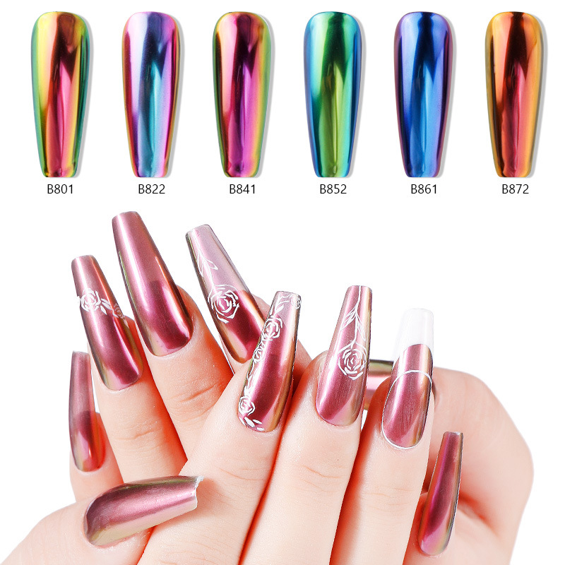 Finger Fee B serie de uñas lápiz de aire óptico fino camaleón espejo mágico polvo fantasma de uñas espejo mágico tiza de uñas