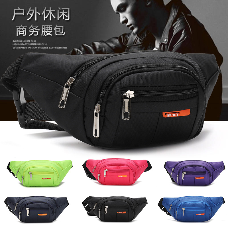 Transfronterizo al por mayor multi-capa de nylon deportes ocio cintura bolsa impermeable hombres negocios cartera hombro bolsa de mensajero bolsa de pecho