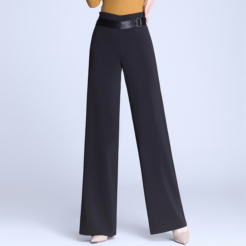 2025 Spring, Autumn, and Winter Wide-Leg Pants Comfortable and Flowy High-Waisted Women's Pants Korean Style Trendy Women's Casual Pants Wide-Leg Slimming