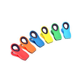 现货彩色塑料夹磁力夹晾衣床单固定器冰箱夹子带磁铁塑料夹