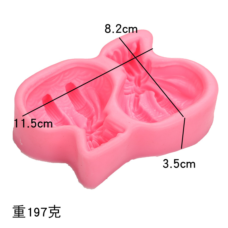 Estilo chino suerte forma del bolso de silicona fondant DIY mousse molde chocolate jabón hecho a mano yeso