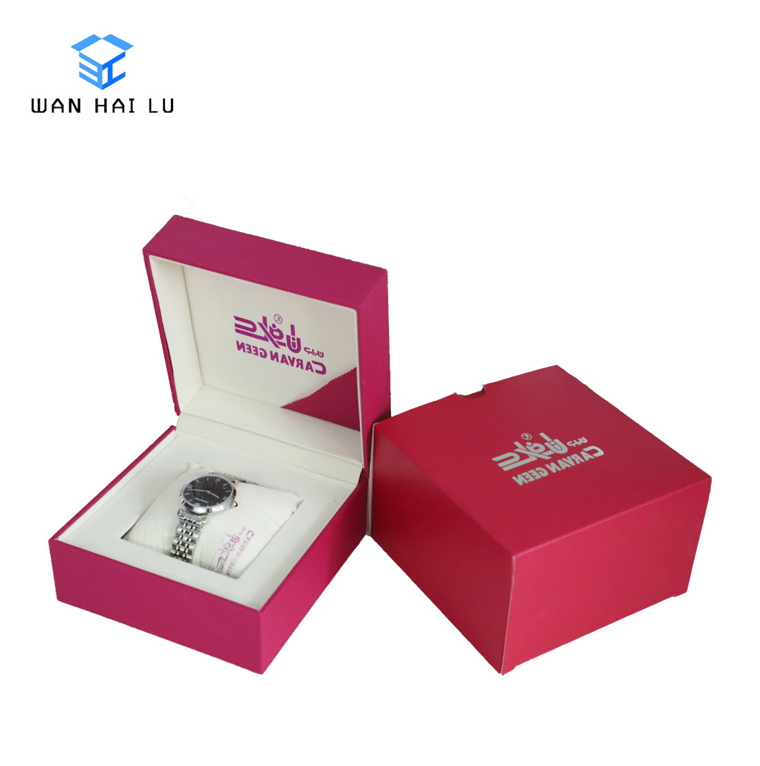 高档翻盖手表盒  玫红色枕头手表首饰包装盒 时尚礼品饰品盒 厂家