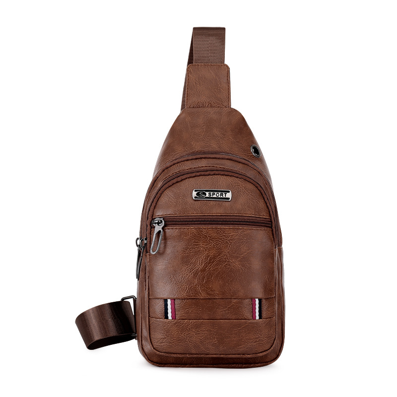 Cross-Border Exclusive New Men's Bag Casual Large-Capacity Shoulder Bag Fashionable Shoulder Bag Pu Leather Men's Crossbody Bag