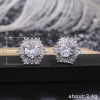 Fashionable crystal, zirconium, earrings, retro accessory, Korean style