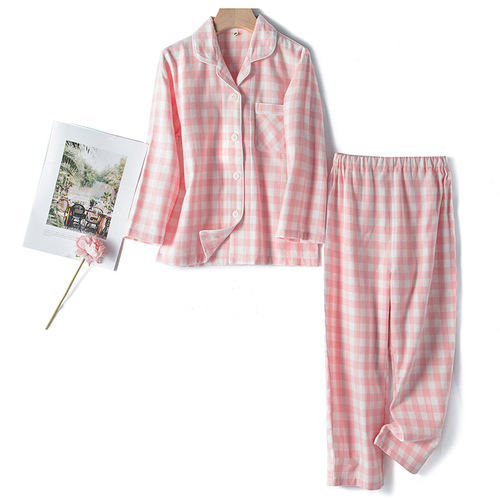 Autumn New Arrival 100% Cotton Fuzzy Slub Check Single Thread Velvet Homecoming Set for Parent-Child, Unisex Boys and Girls Sleepwear Suite
