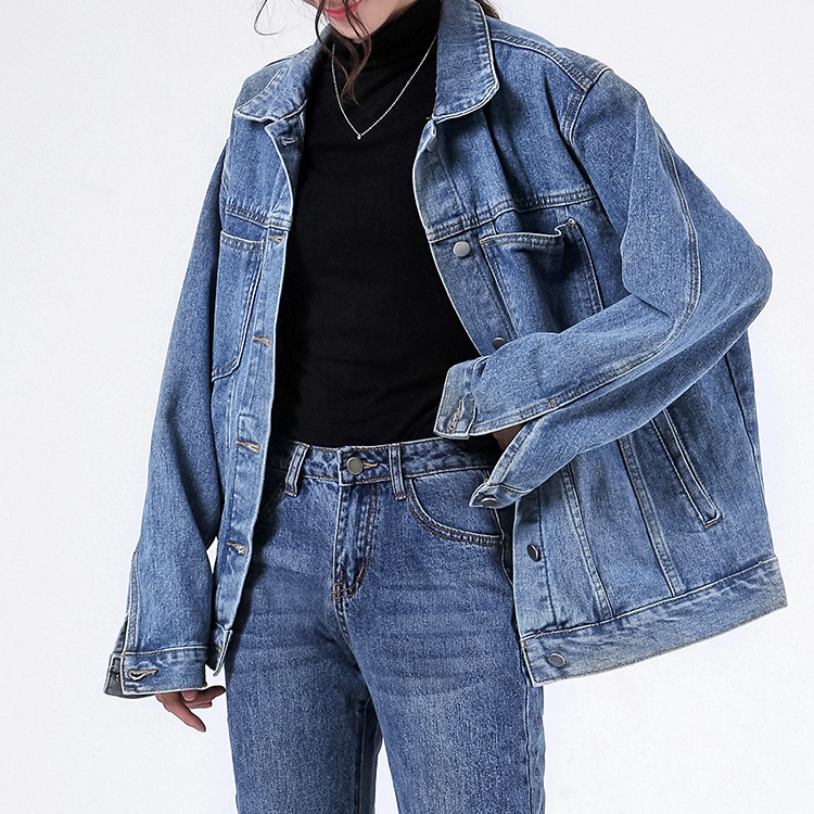 Super Salt Style Fried Street chic Top Jacket Women's Classic Vintage Gentle Style Light Color Loose Denim Jacket Women