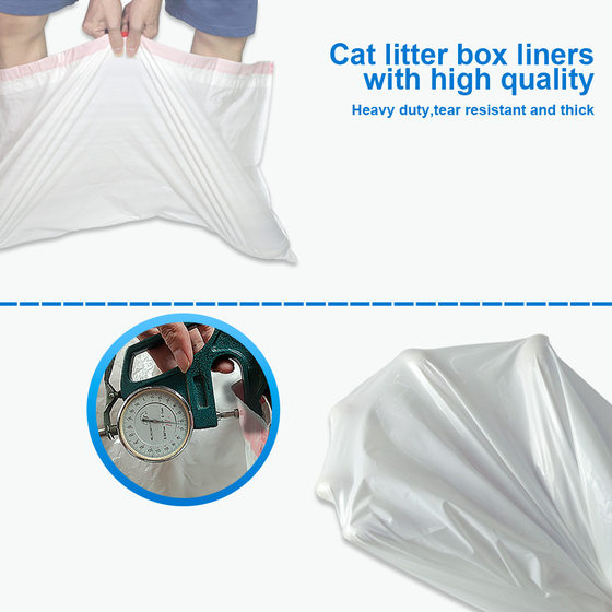 Amazon New Rolled Cat Litter Basin Lined with Garbage Bag Cat Litter Bag Cat Toilet Cat excrement Tie Rope Garbage Bag