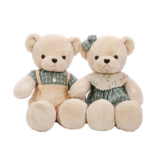 Creative new clothes, small fresh couple, teddy bear doll, plush toy pillow, girl's Valentine's Day gift