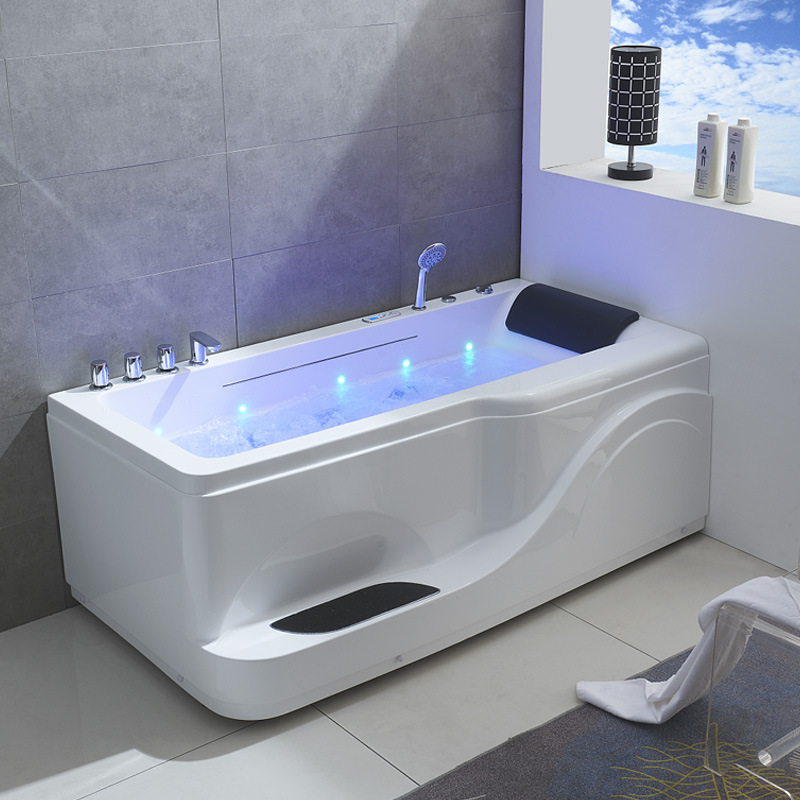 Foshan manufacturers massage bathtub acrylic thermal insulation SPA bathtub can be set function colorful constant temperature waterfall water