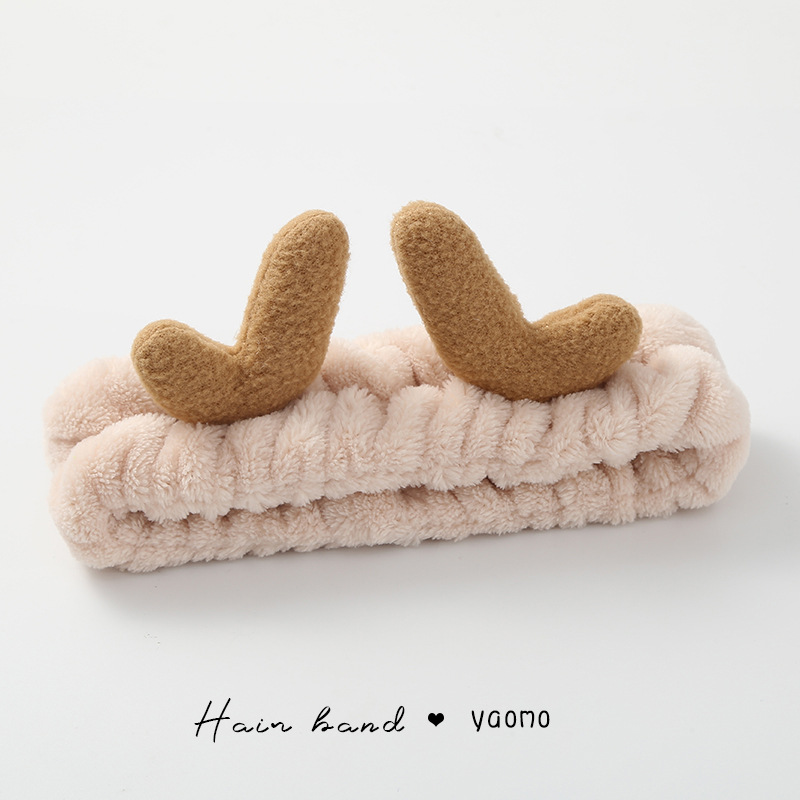 Me gustas Zhao Lusi mismo estilo lavado de cara banda para el cabello Corea del Sur Internet celebridad simple máscara de lavado banda para el cabello Mujer